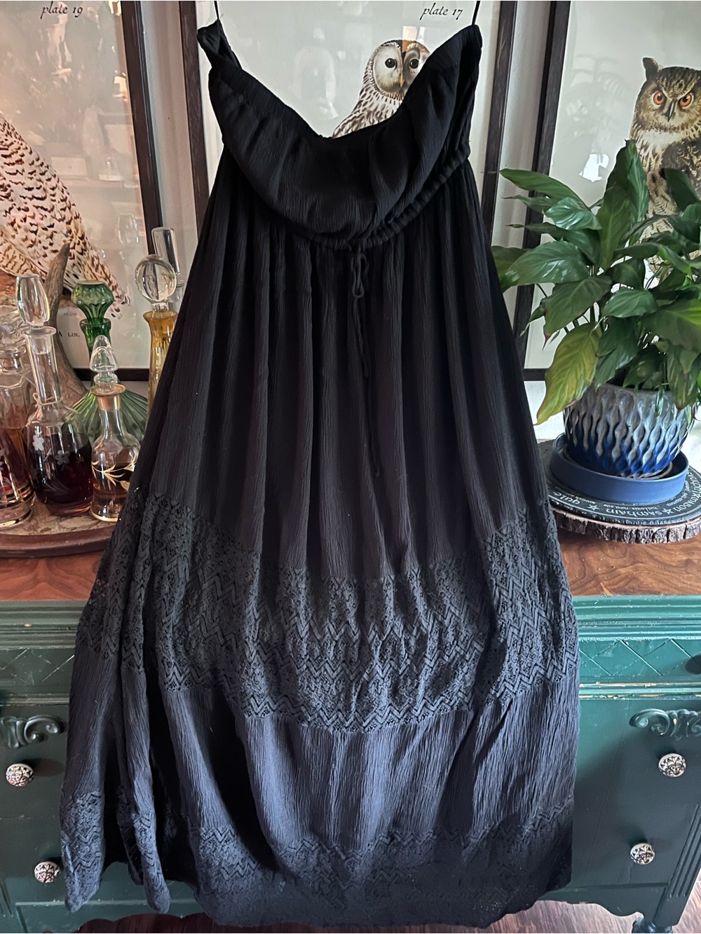 torrid Black sleeveless Maxi Dress with lace Paneling